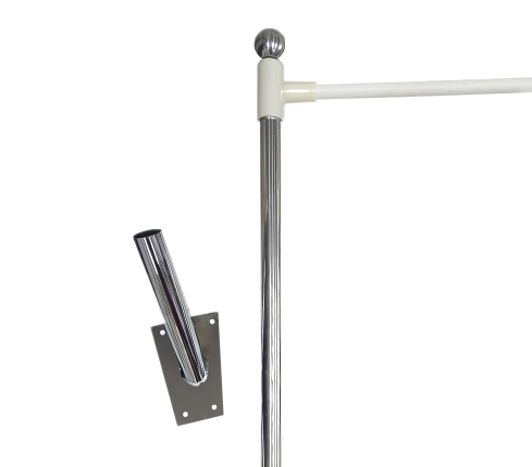 Флагшток фасадный 150 см с баннерным плечом 100 см для флага 50х100 см